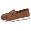 Sapatos Preguiçosos Femininos Tamanho Grande Transfronteiriço Outono 2024 Novo Boca Rasa Decoração de Metal Slip-On Casual Sapatos Solteiros