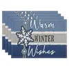 Amazon Manteles Navideños Muñeco de Nieve Árbol de Navidad Manteles Decoración de Mesa de Comedor Occidental Manteles Aislantes Fiesta Navideña