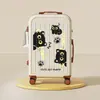 Maleta de 20 pulgadas con diseño de Gato de Dibujos Animados con Cerradura de Contraseña, Ruedas Giratorias Silenciosas, Juego de Maletas de Viaje, Linda y Adorable