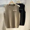 Chaleco de punto grueso para hombre 2022 otoño e invierno nuevo chaleco de punto sin mangas de color liso con cuello redondo chaleco prenda exterior