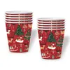 Navidad Fiesta Temática Creativa Reunión de Amigos y Familia Decoración del Ambiente Platos de Papel Desechables Vasos de Papel Servilletas de Papel Vajilla