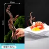Plato Retro Chino de Bambú Forma de Cruz para Té y Bocadillos Plato para Bocadillos y Pasteles Posavasos para Taza Portavasos Bandeja de Bambú Tejido para Poner en la Mesa
