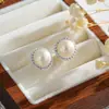 Brincos Redondos de Pérola com Zircônia Simples, de Alto Padrão, Modernos e Elegantes Estilo Coreano, Brincos Exquisitos e Versáteis para o Dia a Dia para Mulheres
