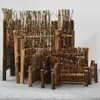 Produtos de bambu tela de cerca de bambu cerca pequena cerca de bambu roxo suporte de tela mesa de chá japonesa decoração criativa para jardinagem enfeites