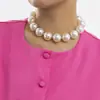 Joyería Transfronteriza Europea y Americana Estilo Chanel Pequeño Moda con Cuentas Joyería Combinable Diseño Personalizado de Pedrería Collar de Perlas de Imitación