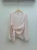 Camisa suéter chic de estilo coreano, asimétrica, ligeramente transparente, de cuello redondo
