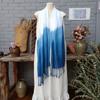 Dali Lijiang Pueblo Antiguo Isla Viaje Plantas Tie Dye Tinte Azul Bufanda Extra Grande Chal Protección Solar Borla Bufanda Larga