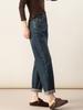 Xinge Lai Jeans Macios Azul Vintage de Lyocell para Mulheres 2025 Outono Novo Calças Harem Afuniladas de Cintura Alta Calças Cropped