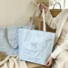 Bolsa de compras, bolsa ecológica, bolsa tejida plegable portátil, bolsa de almacenamiento de gran capacidad para tiendas de ropa, bolsa de embalaje al por mayor