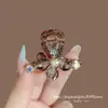 Clip de Pinza Pequeña con Garra para Cabello Color Ámbar con Pedrería, Nuevo para Primavera 2026, Accesorio de Cabello de Princesa de Alta Gama para la Frente, Pinza de Cabello Elegante