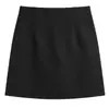 Falda midi negra que cubre la cadera para mujer, nueva colección otoño 2025, de cintura alta, falda de línea A que estiliza, adecuada para figuras petite, falda corta