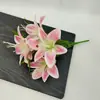 Alta Calidad 5 Cabezas Lirio Venta al por Mayor Directamente de Fábrica Materiales de Flores Artificiales Escena de Flores Artificiales Decoración del Hogar Flores
