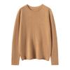 Suéter de Cachemira para Mujer 100% Cachemira Pura Otoño e Invierno Nuevo Cuello Redondo Dobladillo Larga Manga Jersey de Punto de Moda