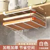 Prateleira de Armazenamento de Cozinha Sem Furos Suporte de Papel Toalha para Armário Prateleira de Tábua de Cortar de Camada Dupla Prateleira de Tampas de Panela de Aço Inoxidável Armazenamento Suspenso para Armário