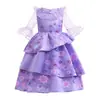 2026 Comercio Exterior Ropa Infantil Estampado de Dibujos Animados Vestido para Niñas Bebé Niño Pequeño Manga Corta Vestido de Princesa Frozen Jasmine
