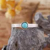 Anillo de Plata de Ley S925 para Mujer con Jaspe de Piedra Preciosa Natural, Granate Rojo del Sur, Ópalo, Turquesa Incrustado con Piedras Preciosas de Colores Anillo Normcore para el Dedo Índice