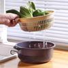 Tina de Lavado de Verduras de Plástico de Doble Capa con Cesta Escurridora, Herramienta para Lavar Arroz, Cesta para Verduras, Bandeja para Lavar Frutas de Cocina para el Hogar