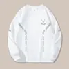 Camiseta de Manga Larga para Hombre Otoño e Invierno Ins Marca de Moda Holgada Engrosada Casual Camiseta Base Sudadera con Cuello Redondo Estampada Estudiantes Jóvenes