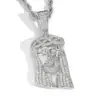 Nuevo Colgante de Cabeza Humana Hip-Hop con Púas de Diamante Completo, Circonita de Cobre, Colgante Retro Personalizado de Hip-Hop para Hombre en Stock