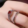 Anel de desejo transfronteiriço novo com zircônia cravejada de quatro garras personalidade simples nicho luxo anel um geração de cabelo