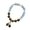 Pulsera de Madera de Ala de Pollo Natural con Cuentas de Vidrio para Hombres y Mujeres, Parejas y Mejores Amigos, Pulsera de Nuevo Estilo Chino, Joyería de Estilo Antiguo al por Mayor