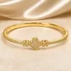Pulsera de trébol de cuatro hojas de la suerte bestseller transfronteriza totalmente incrustada con circonia, regalo de moda para vacaciones y aniversario para mujer, al por mayor en stock