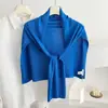 Novo Cachecol de Tricô Liso com Xale de Lã para Mulheres, Protetor de Pescoço Versátil para Salas com Ar Condicionado no Verão, Aquecedor de Pescoço para Roupa Externa