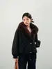 Nuevo Modelo 2026: Parka Gruesa, Corta y de Moda, Holgada, con Cuello de Piel Sintética de Zorro, Chaqueta Versátil para el Trabajo