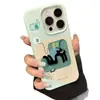 Gato Preto Preguiçoso para Capa de Celular Apple 16p/15 iPhone14prom ax13 Padrão Lichia 12 Macio 11
