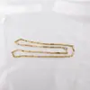 Colar de aço inoxidável colar de aço titânio masculino corrente de diamante feita à mão corrente com pingente de menina corrente de semente de melão corrente de bastão atacado