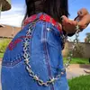 Personalidad de moda hip-hop europea y americana espinas espinas espinas cadena de cintura exagerada genial estilo punk espinas cadena de pantalones cadena de ropa mujeres