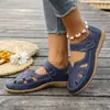 Sandalias casuales huecas de talla grande para mujer, un nuevo estilo transfronterizo, bestseller de Amazon, sandalias planas de color liso