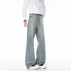 Jeans acampanados de jacquard a cuadros para hombre, estilo retro americano, pierna ancha, realzan la altura, adelgazantes, pantalones casuales estilo vibe, Xintang