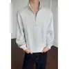 Sudadera Retro Americana de Media Cremallera y Cuello Alto para Hombre, Nueva Colección Primavera 2026, Tejido Pesado, Corte Holgado, Chaqueta Superior para Pareja para Hombres