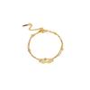Pulsera de acero inoxidable doble colgante de alas de doble agujero cadena de doble capa pulsera de dijes de moda joyería para mujer regalo de fiesta