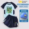 Conjunto de Roupa de Banho Infantil de Cinco Peças em Formato de Ovo para Meninos, Maiô de Duas Peças de Manga Curta de Secagem Rápida, Conjunto de Roupa de Banho Moderno com Proteção Solar