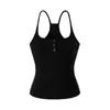 Estilo Puramente Sexy Top sin Mangas de Chica Atrevida con Cuello en U y Tirantes Abotonados, Verano Moderno Versátil Ajustado Corto Casual Deportivo