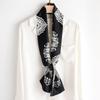 Pañuelo de seda con protección solar del mismo estilo que Guan Xiaotong para mujer, cadena de moda, bufanda delgada, estrecha y larga elegante, cinta para el pelo, cinturón para atar bolsa