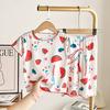 Pijamas para niños Traje de manga corta de seda de hielo Verano Ropa para el hogar para niños Ropa interior delgada casual para niñas Ropa para aire acondicionado Venta al por mayor