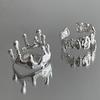 Anillo Personalizado de Gota de Agua para Mujer, Anillo Abierto Geométrico Irregular Simple y Moderno para el Día a Día, Anillo Creativo de Hip-Hop para el Dedo Índice