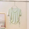 Traje deportivo para mujer, verano, nuevo, para bádminton, seda de hielo, running, fitness, de manga corta, secado rápido, fino, para correr por la mañana, traje de yoga