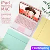 Capa Teclado Bluetooth Sem Fio Retroiluminada Colorida 2025 iPad Pro11air7M3 Capa de Couro Plana West 9