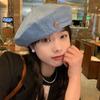Boina de Mezclilla Retro Simple Estilo Coreano para Mujer Nueva Elegante Casual Combinable Primavera y Verano Sombrero de Repartidor Estilo Japonés Trendy