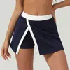 Nova Saia-Short de Tênis de Cor Contrastante Transfronteiriça Secagem Rápida Esportes ao Ar Livre Anti-Exposição Calça-Saia Tudo-em-Um Roupas para Corrida Fitness Saia Curta para Mulheres