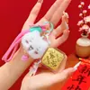 Shuibei Oro Puro 999 Feliz Cumpleaños Oro 20Mg Llavero Bolso Colgante para Teléfono Regalo para Mejor Amigo Novia