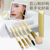 Paquete de 5 Mini Brochas de Maquillaje Sandyipin para Estudiantes, Cerdas Suaves, Suaves para Principiantes, Set Portátil de Brochas de Maquillaje para Artistas de Maquillaje