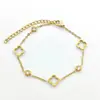Pulsera de trébol de cuatro hojas de acero inoxidable estilo Xiao Xiang para hombre y mujer, joyería simple, venta al por mayor de fábrica, joyería retro de acero de titanio