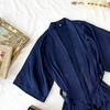 Camisón de seda sexy de longitud media para mujer, estilo europeo y americano, ropa de hogar transfronteriza de Amazon