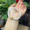 Pulseira de Contas Redondas de Jade Tianshan com Pulseira Garra de Gato Bodhi Pulseira Feminina Joias Benefício Transmissão ao Vivo