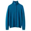 Cárdigan de punto de cachemira para mujer, versátil para otoño e invierno, nuevo abrigo grueso de cachemira de moda estilo coreano de cuello alto de un solo botón para mujer